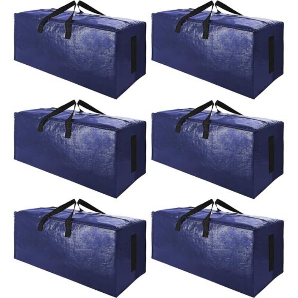 6 Pack Extra Large Moving Bags with Strong Zippers & Carrying Handles,Heavy Duty